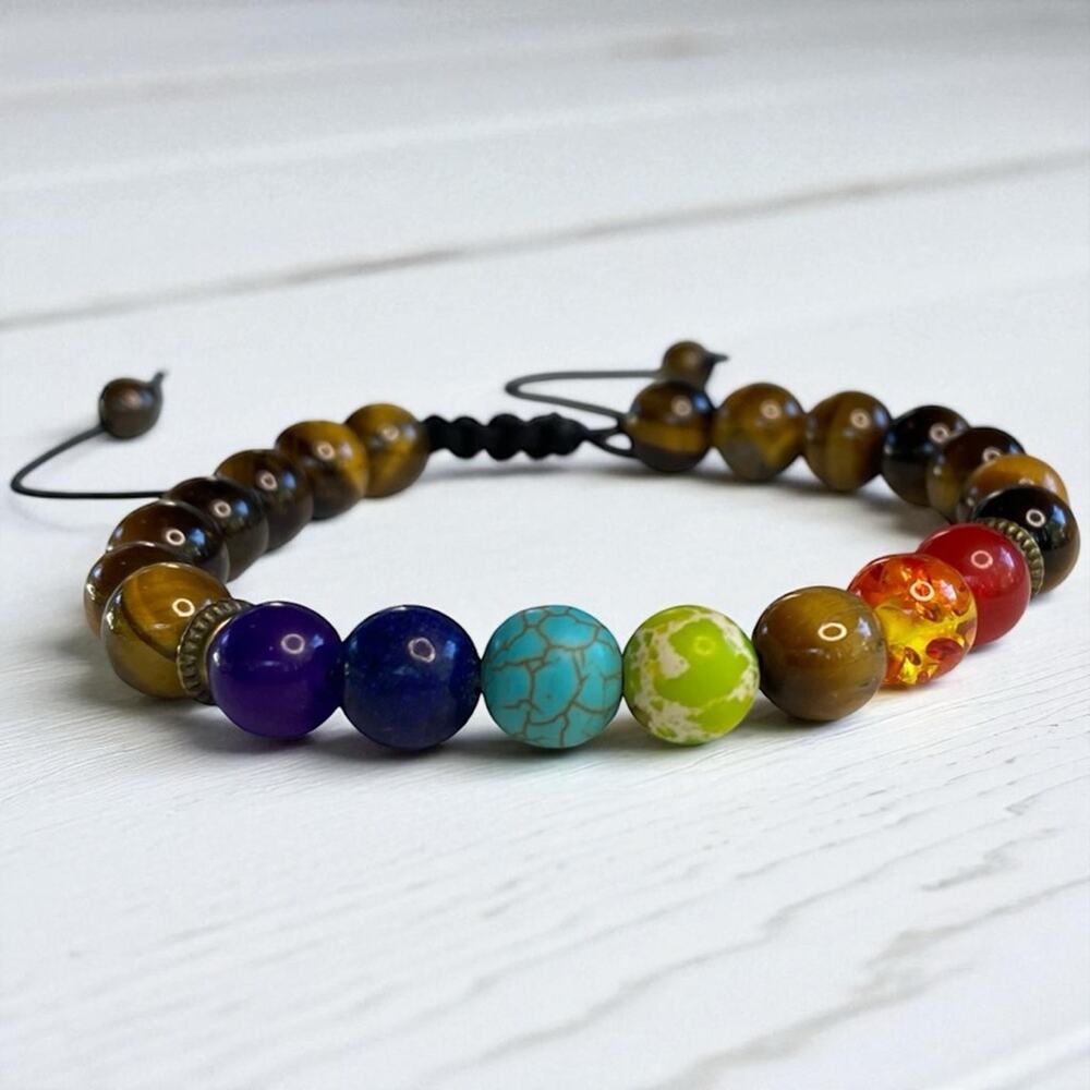 Chakra Healing Bead Adjustable Bracelet NEW